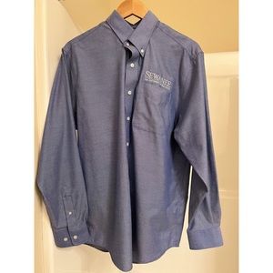 Blue Button Down Long Sleeve Dress Shirt